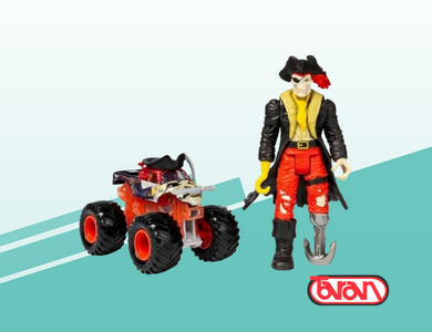DieCast 1:64 + Figuras Captain Black Monsetr Jam 58731