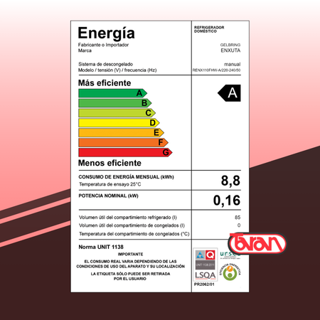 FRIGOBAR ENXUTA RENX110FHW/S-A